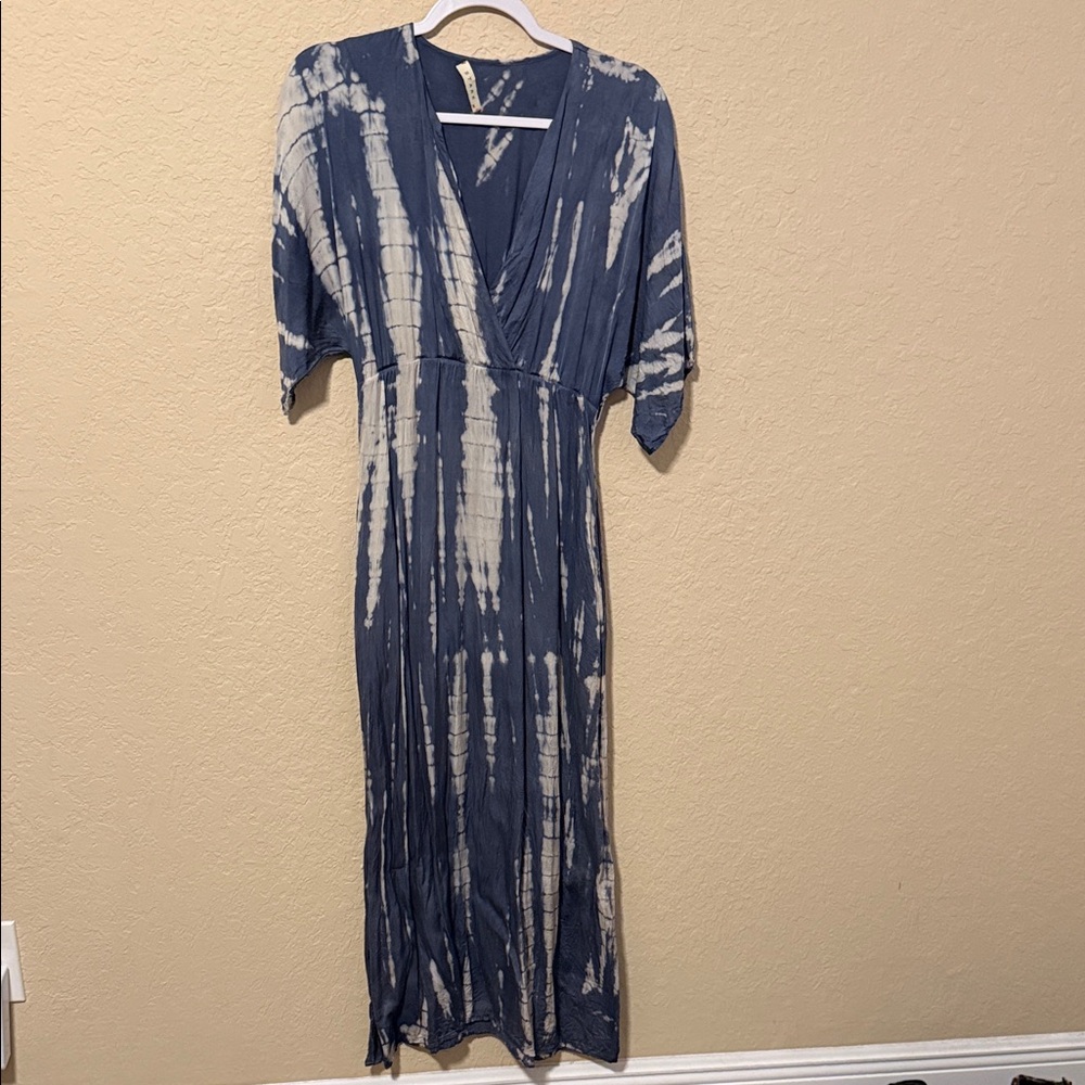 Stark X Chic Navy Tie-Dye Maxi Dress